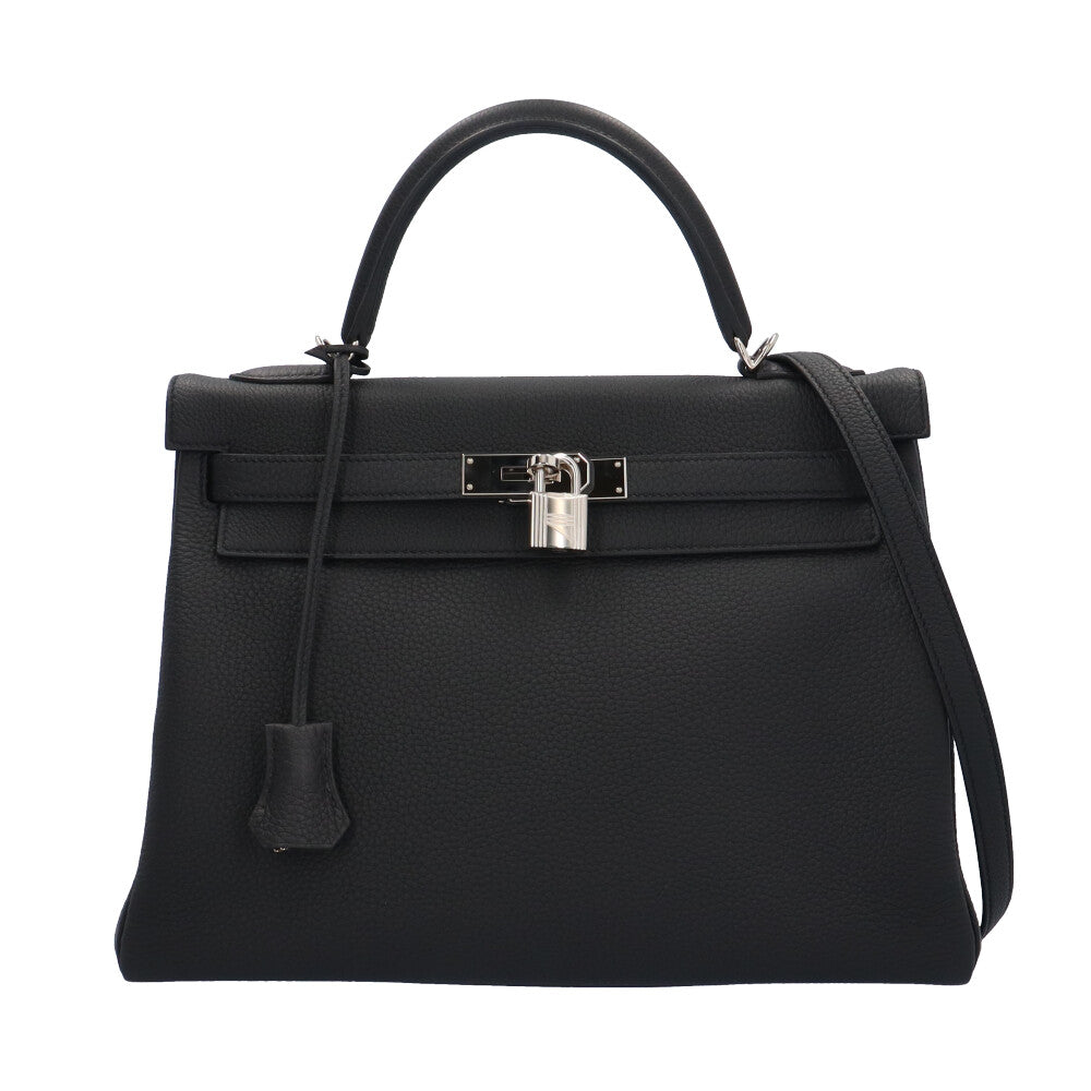 HERMES エルメス ケリー32 ショルダーバッグ レザー ブラック