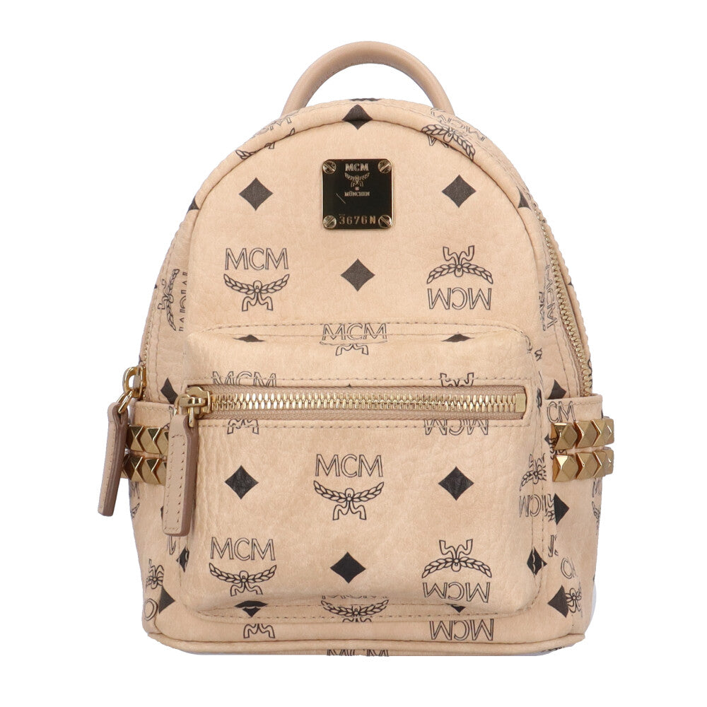 【極美品】MCM/ミニリュック/リュックサック/バックパック/ジャガード/PVC MCM エム・シー・エム スタークⅩミニ リュック・デイパック PVC