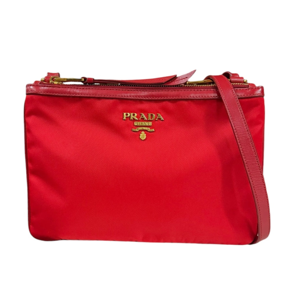 PRADA Prada Shoulder Bag Nylon Red Ladies Used – 【公式