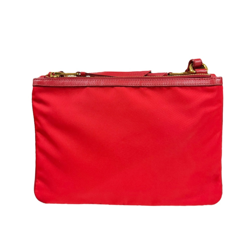 PRADA プラダ ショルダーバッグ ナイロン レッド レディース 中古