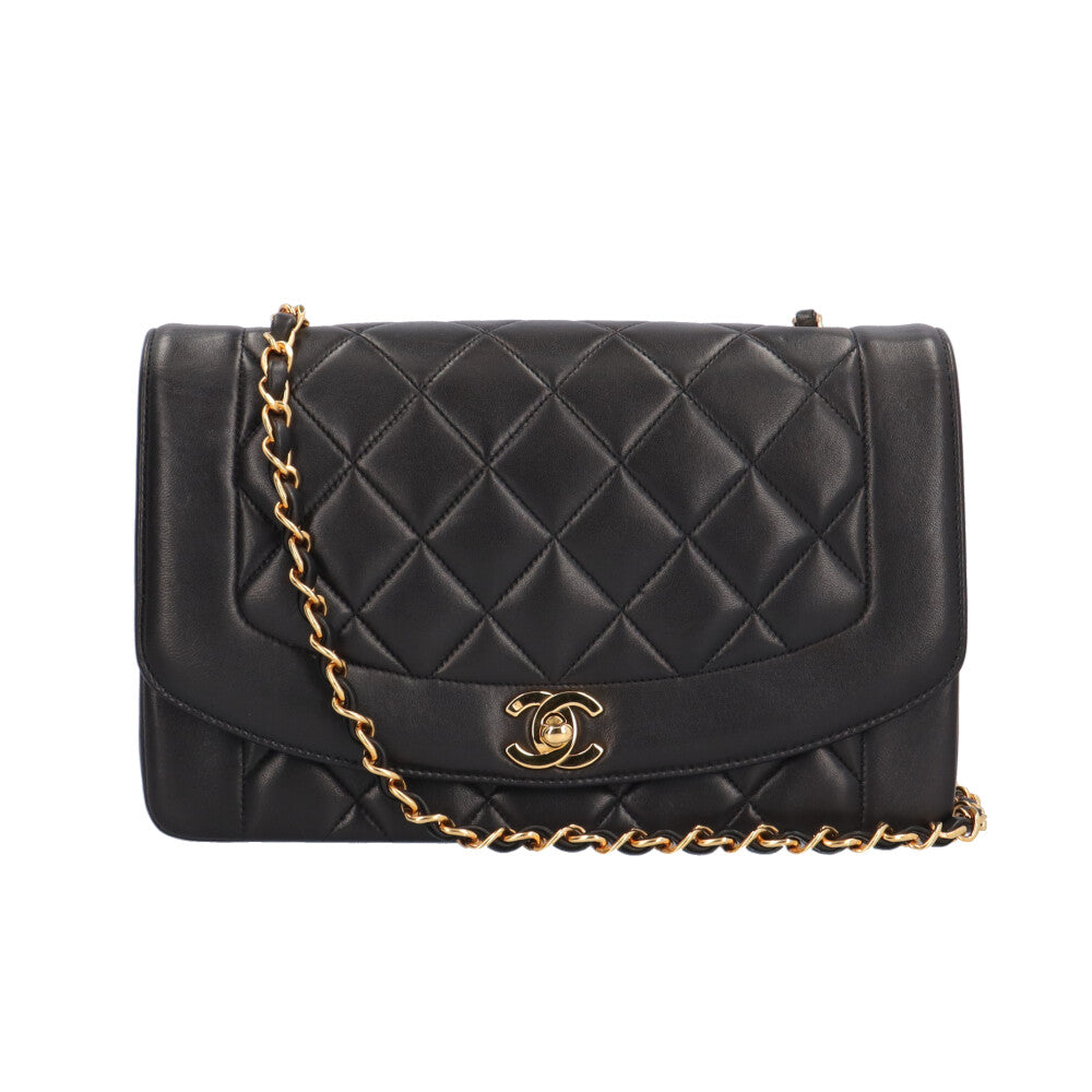 CHANEL シャネル ダイアナ ショルダーバッグ ラムスキン ブラック