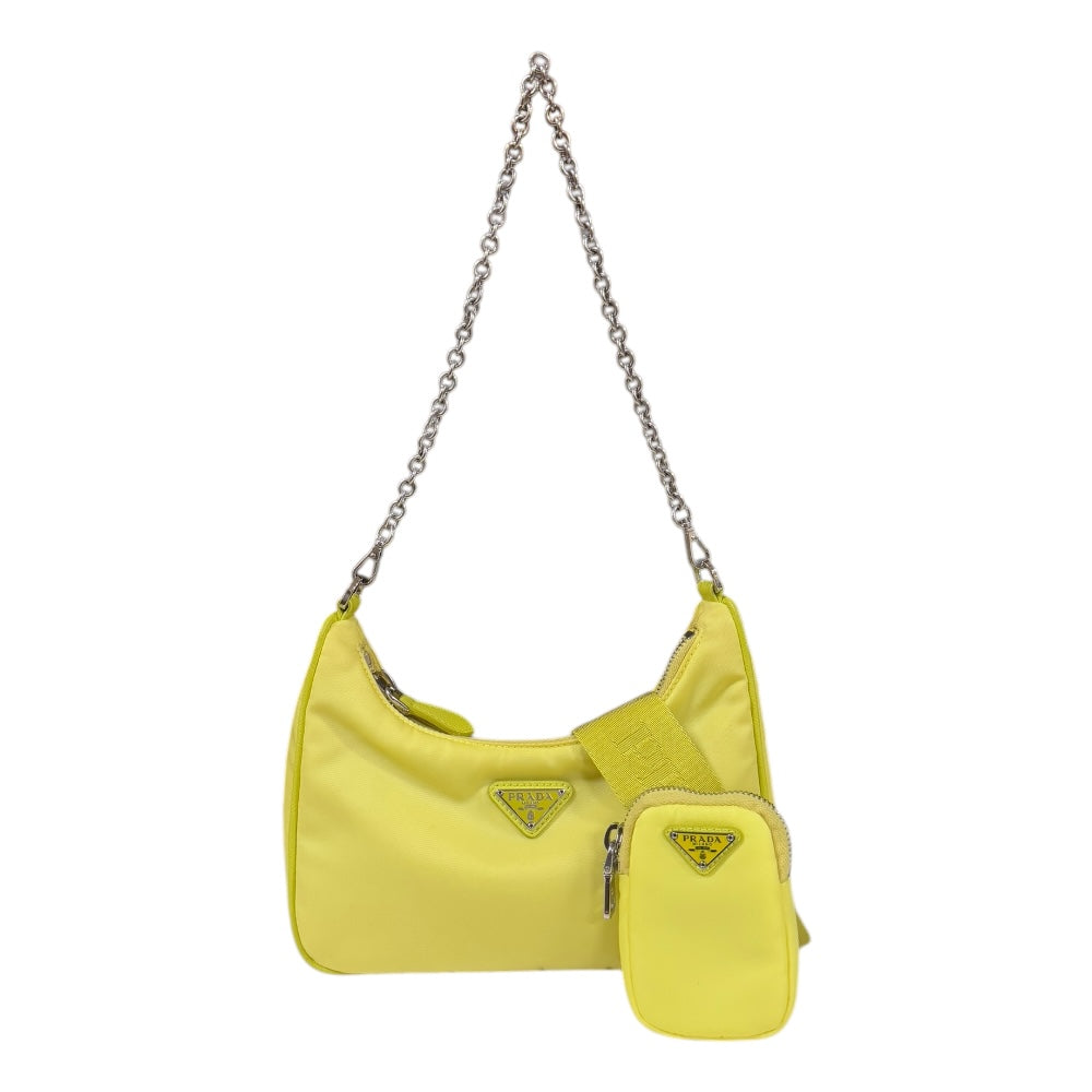 PRADA プラダ ショルダーバッグ ナイロン イエロー レディース 中古