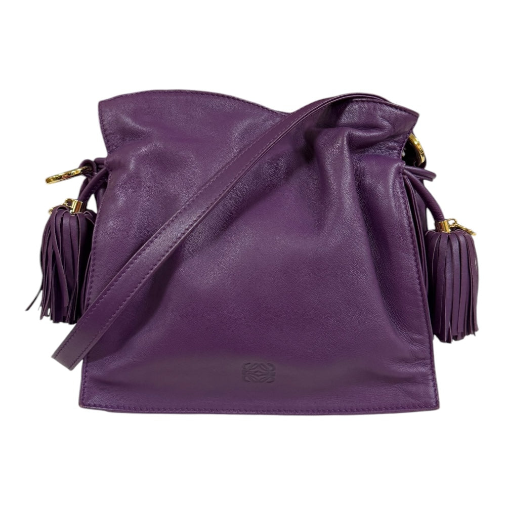 LOEWE Loewe Flamenco 22 Shoulder Bag Leather Purple Ladies Used
