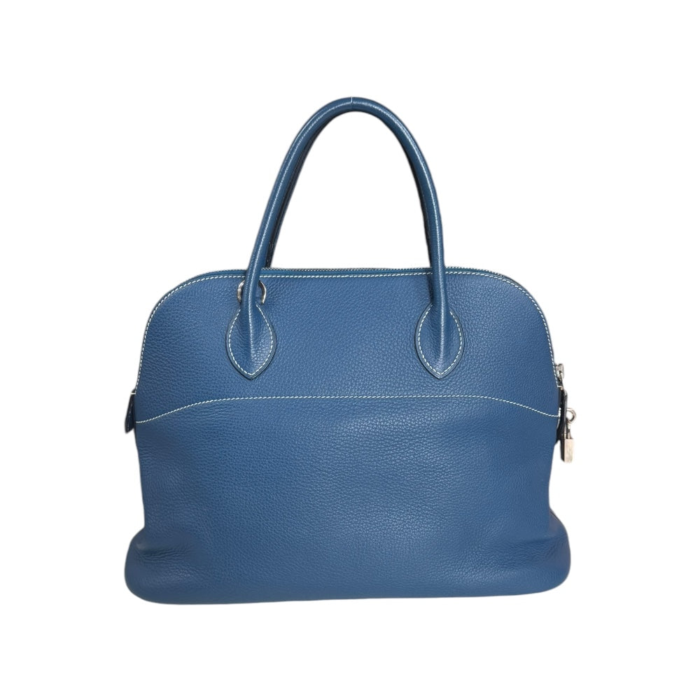 HERMES エルメス ボリード35 ショルダーバッグ レザー ブルー