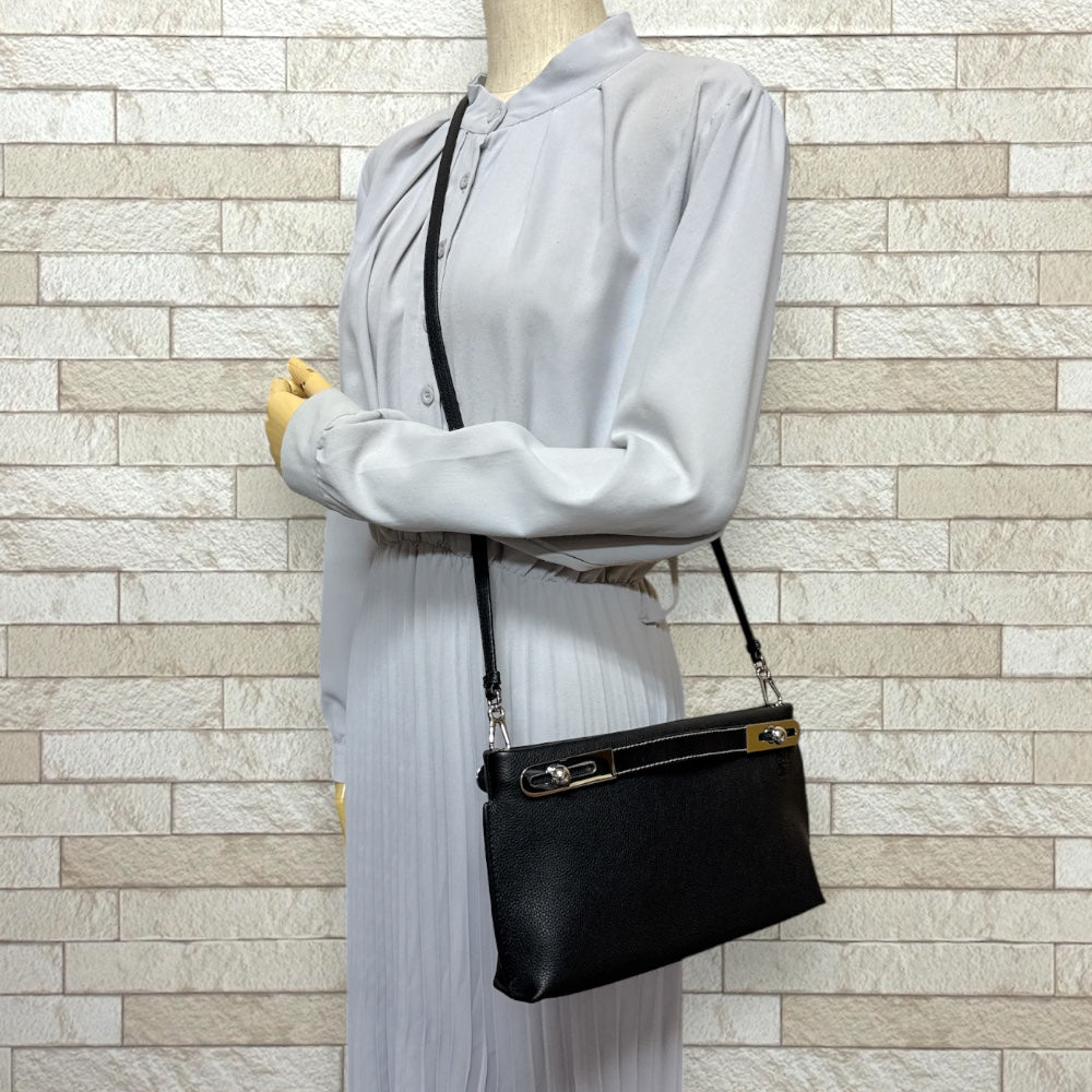 LOEWE ロエベ ミッシースモール ショルダーバッグ レザー ブラック 