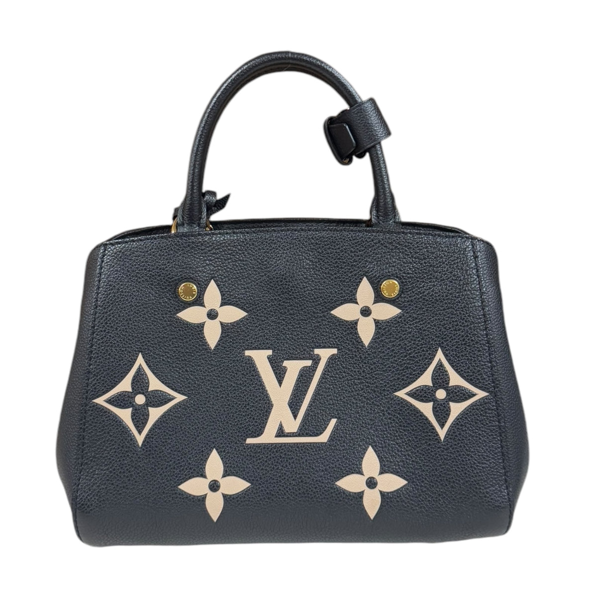 LOUIS VUITTON ルイヴィトン モンテーニュBB バイカラーモノグラムアンプラント ショルダーバッグ モノグラムアンプラント ブラック  レディース 中古