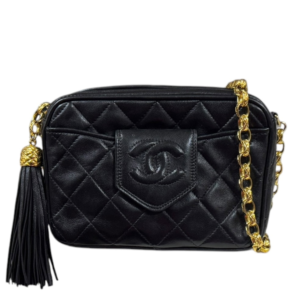 CHANEL シャネル マトラッセ ショルダーバッグ ラムスキン ブラック CHANEL シャネル マトラッセ ショルダーバッグ ラムスキン ブラック