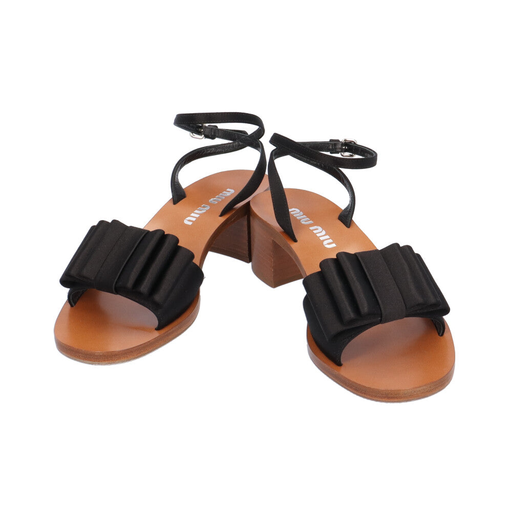 ミュウミュウ リボンサンダル パテントレザー ミュール 箱付き ブラック ミュウミュウ リボンサンダル パテントレザー ミュール 箱付き ブラック