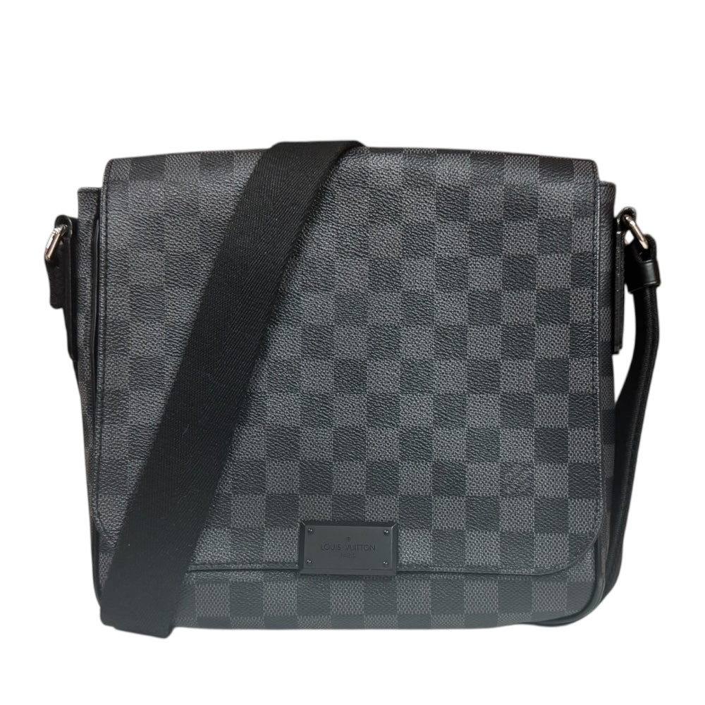 美品 ルイヴィトン ダミエ グラフィット ディストリクトPM レザー バッグ LOUIS VUITTON ルイヴィトン ディストリクトPM ダミエグラフィット