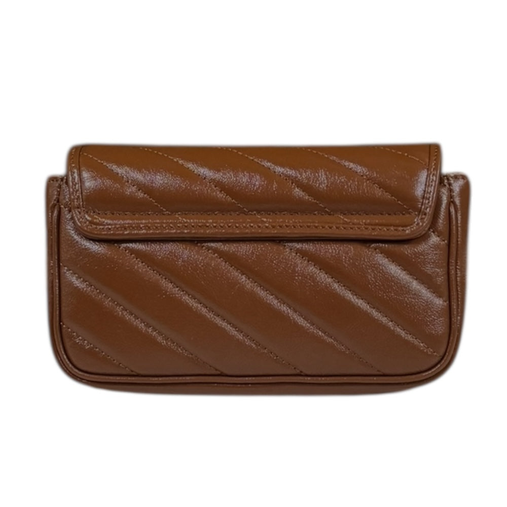 GUCCI グッチ GGマーモント ショルダーバッグ レザー ブラウン