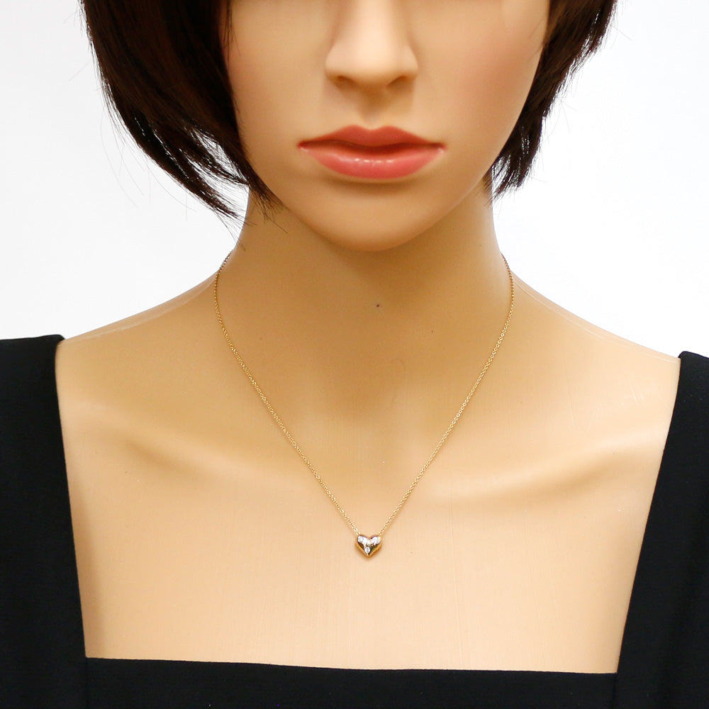 ティファニー　ドッツハートダイヤモンドネックレス　ペンダント　K18ゴールド ティファニー TIFFANY&Co. ドッツハート ネックレス 18金 K18イエロー
