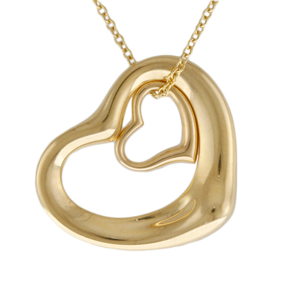 Tiffany & Co. Double Open Heart Necklace, 18K Gold, Women's