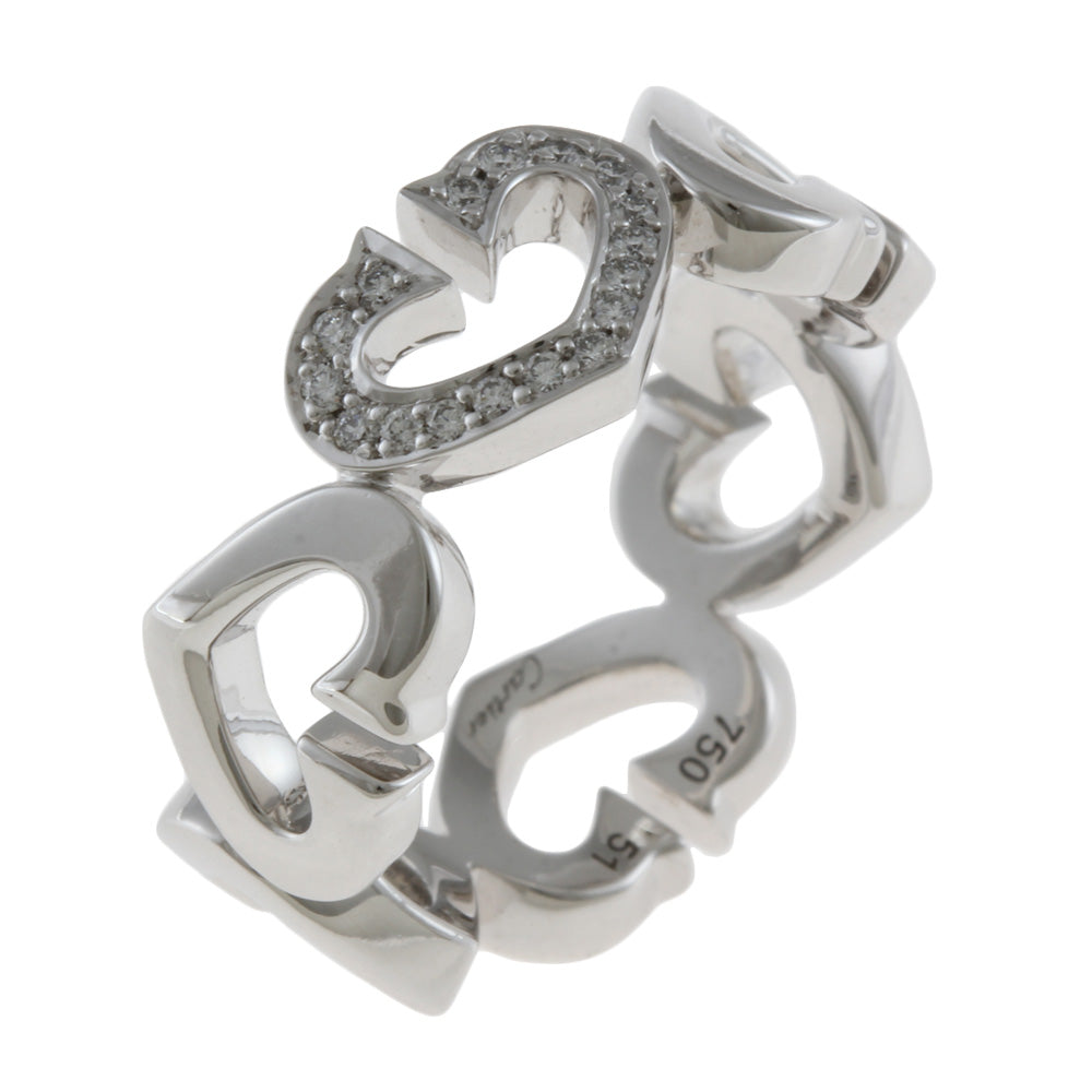 【ひいさん専用】Cartier Cハート ホワイトゴールドダイヤリング　51 カルティエ CARTIER Cハート #51 リング・指輪 11号 18金 K18ホワイト