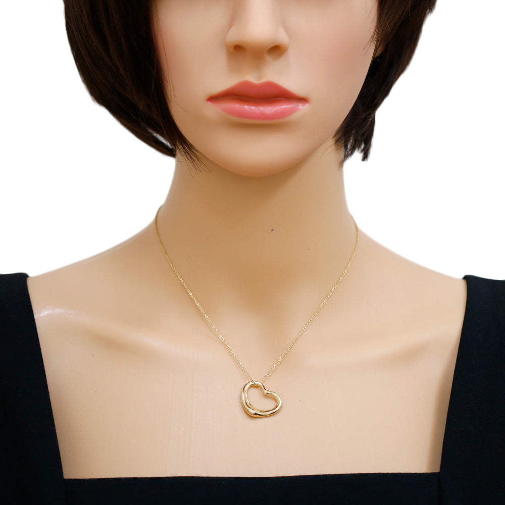 ティファニー オープンハート ネックレス 18金 K18イエロー