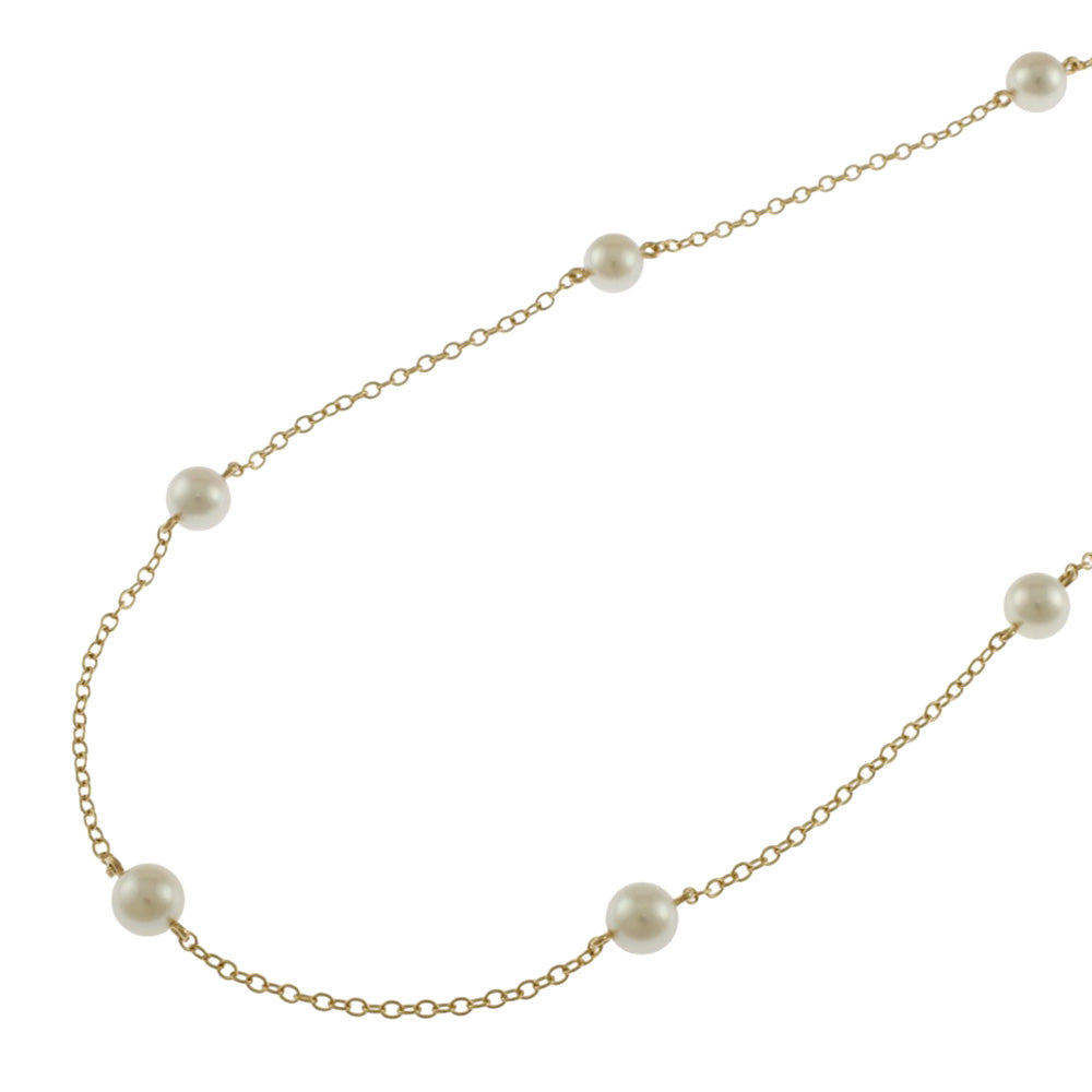 TIFFANY&Co. Tiffany Pearl Anchor Necklace 18K K18 Yellow Gold
