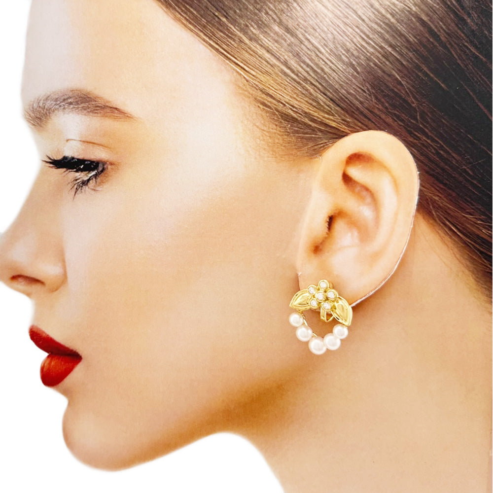 Dior ディオール ピアス 18金 K18イエローゴールド パール レディース