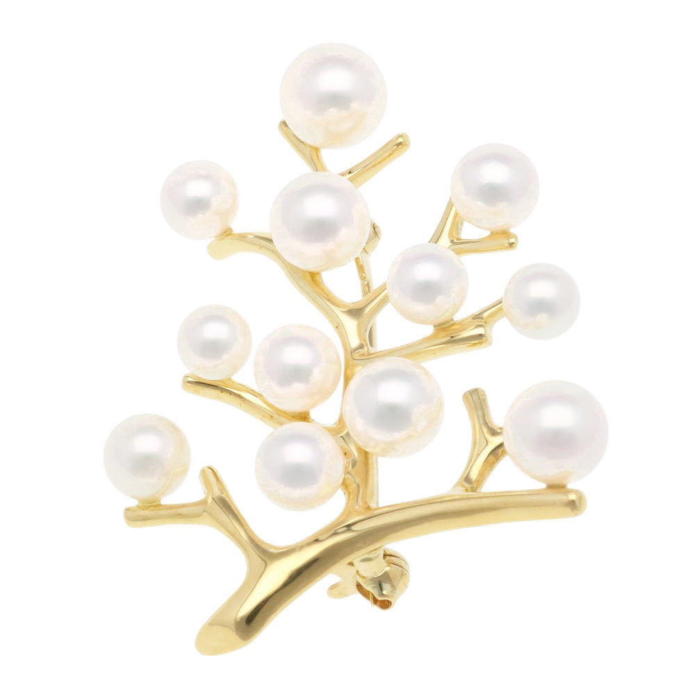 MIKIMOTO ミキモト ブローチ 18金 K18イエローゴールド パール