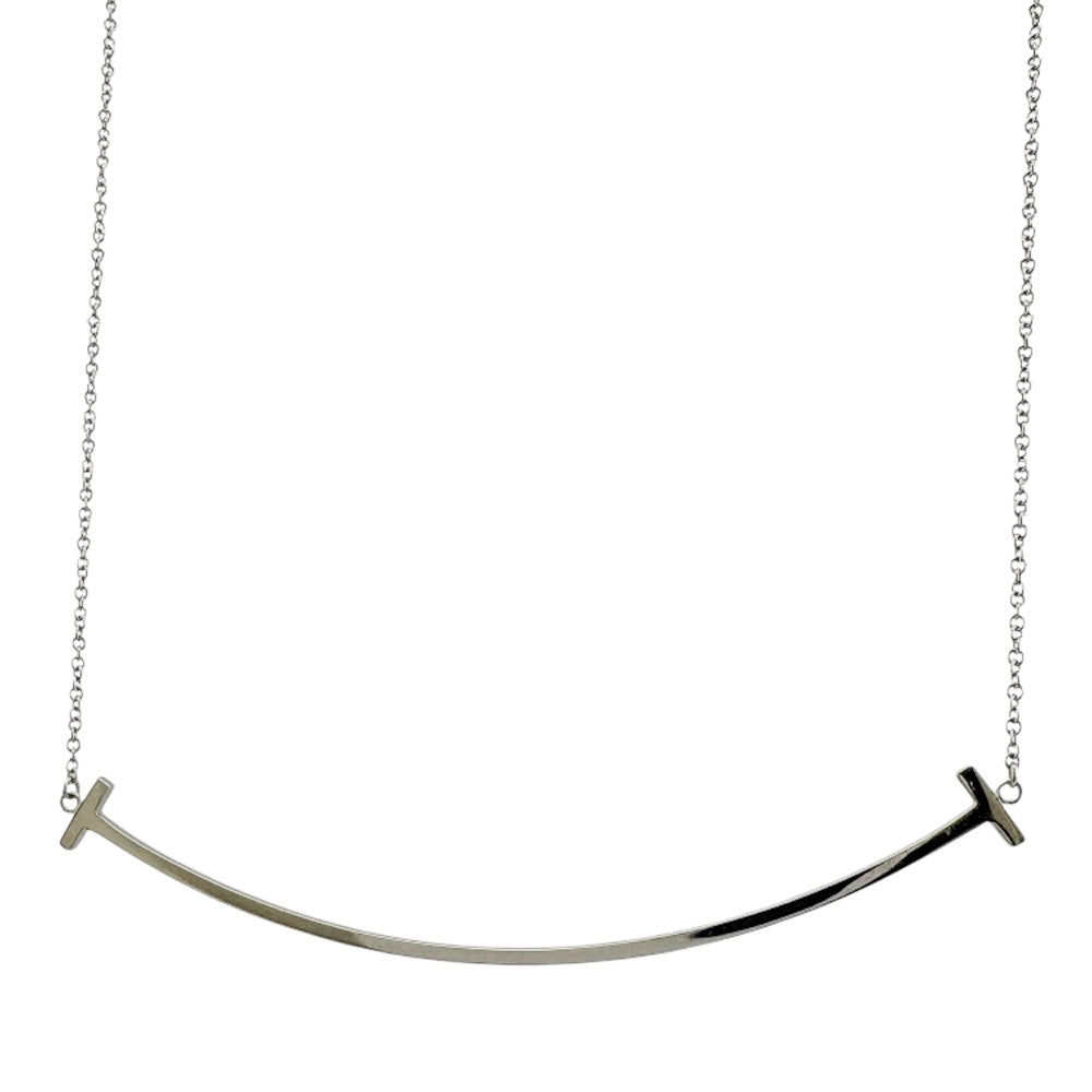 【さあこさん専用】Tiffany & Co. T Smile ネックレス K18 TIFFANY&Co. Tiffany T-smile necklace 18K K18 White Gold Women's