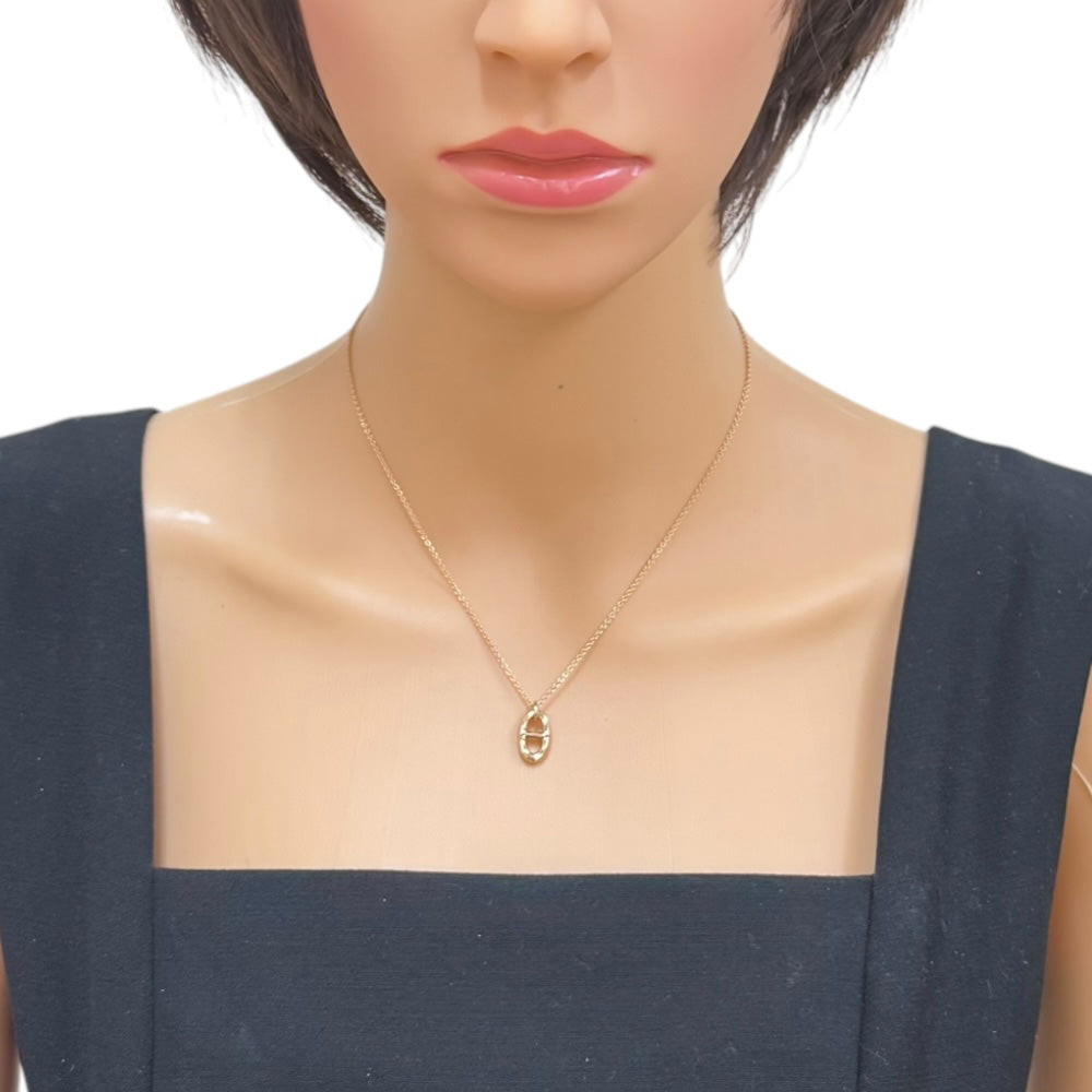 HERMES Chaine d'Ankle Farandore Necklace 18K K18 Pink Gold Women's