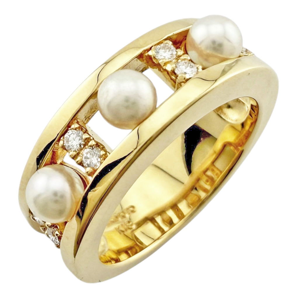 MIKIMOTO ミキモト リング 指輪 9号 18金 K18イエローゴールド