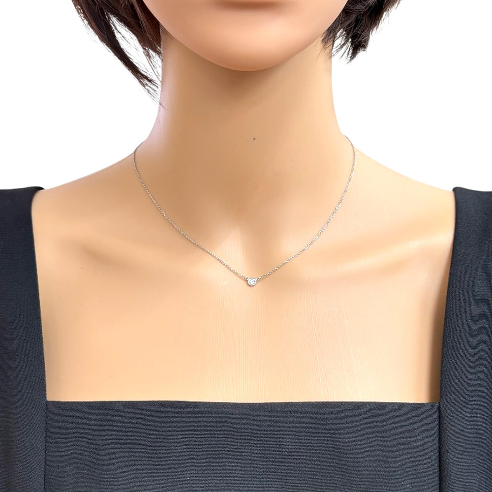 ティファニー ダイヤ ネックレス 0.14ct程 バイザヤード Pt950 TIFFANY&Co. ティファニー バイザヤード 約0.14ct ネックレス Pt950