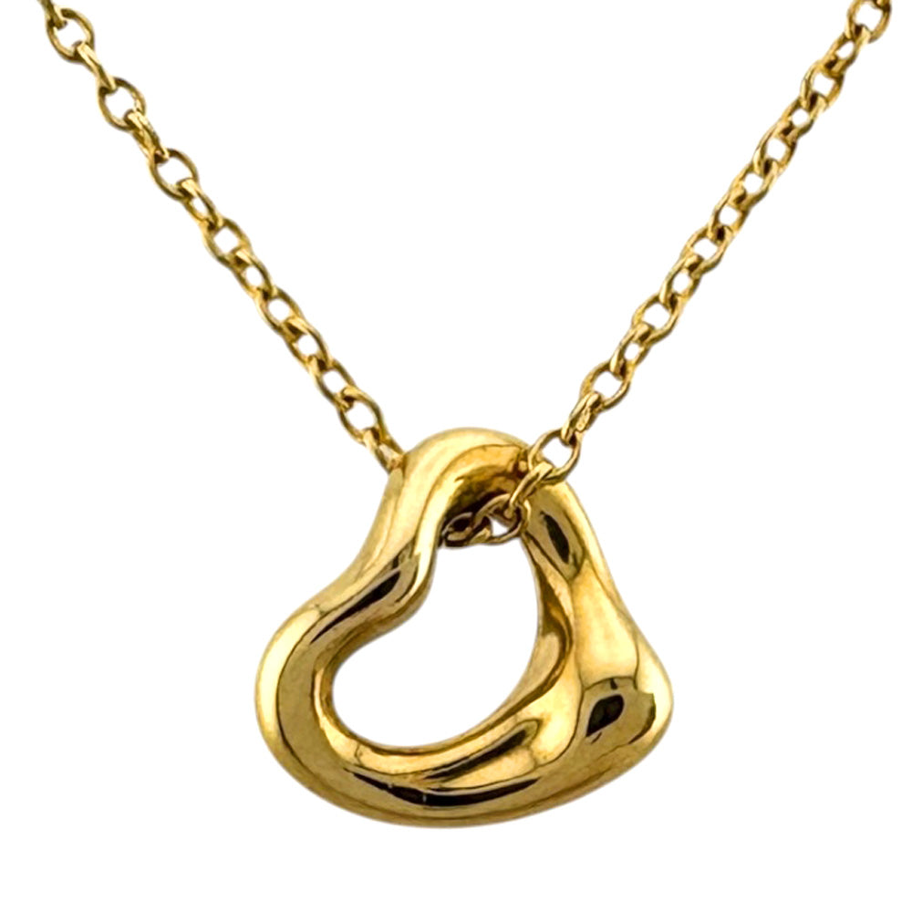 TIFFANY&Co. Tiffany Open Heart Necklace 18K K18 Yellow Gold