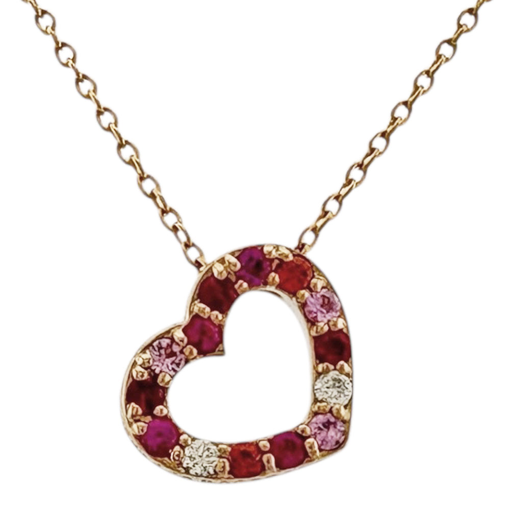 Ponte Vecchio Necklace 18K K18 Pink Gold Sapphire Women's Used