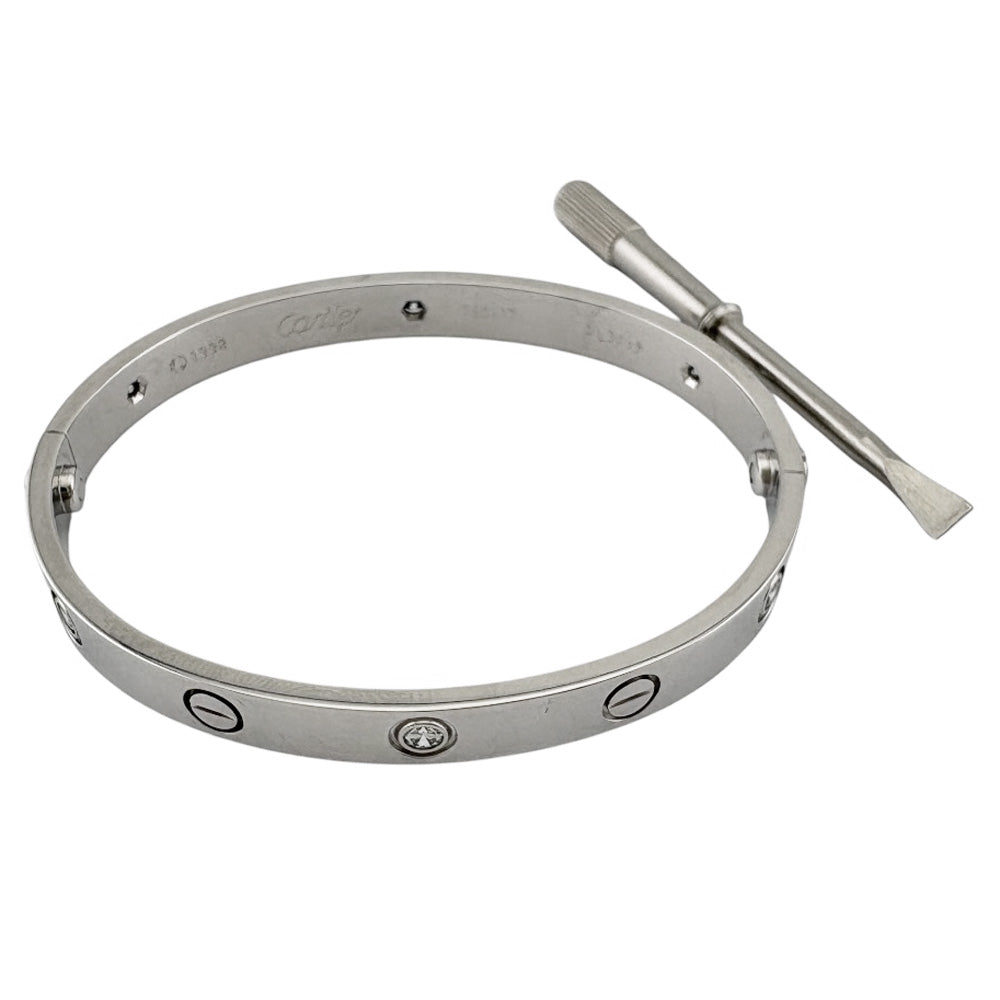 Cartier ステンレススチール バングル CARTIER カルティエ ラブブレス バングル 18金 K18ホワイトゴールド