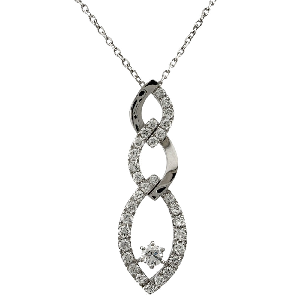MIKIMOTO ミキモト ネックレス 18金 K18ホワイトゴールド ダイヤモンド