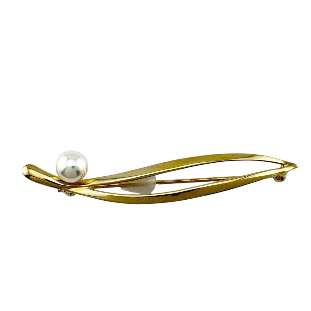 MIKIMOTO ミキモト ブローチ K14イエローゴールド パール レディース