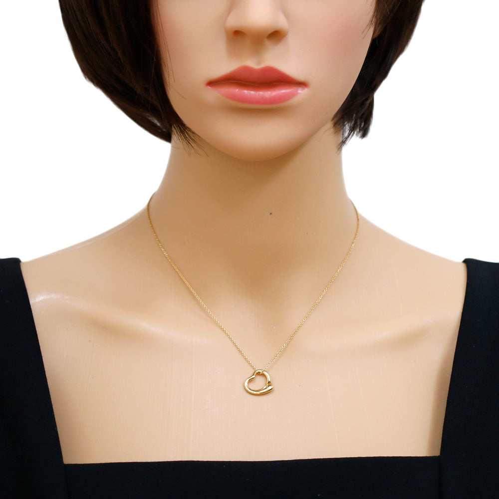 ティファニー オープンハート ネックレス 18金 K18イエロー