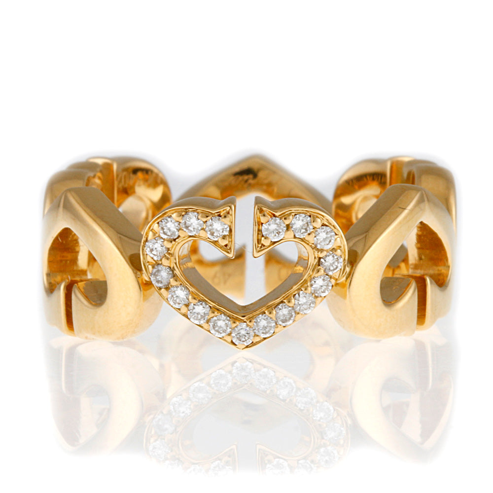 CARTIER カルティエ Cハート リング 指輪 9号 18金 K18イエロー