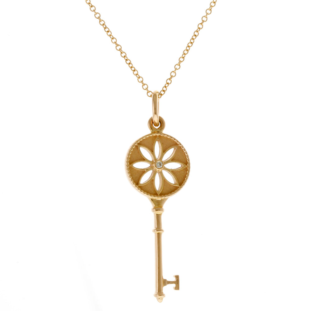 TIFFANY&Co. Tiffany Daisy Key Necklace 18K Yellow Gold Diamond