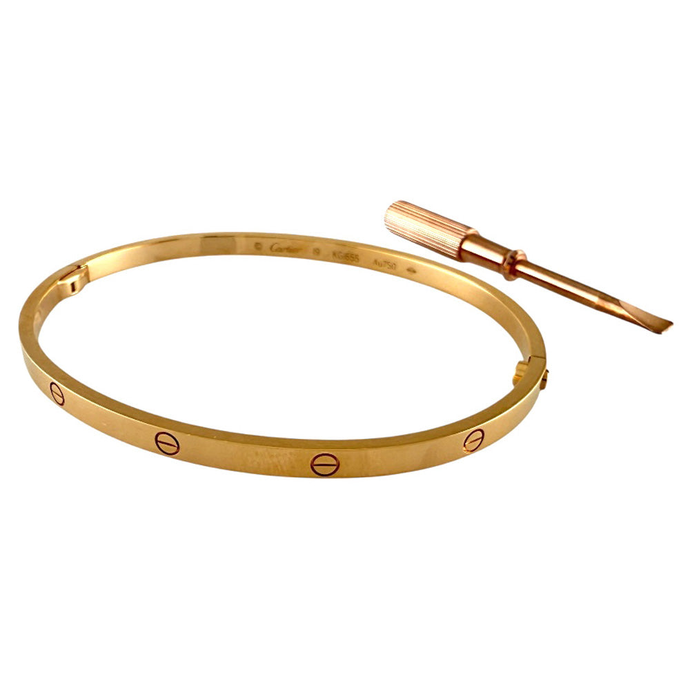 カルティエ　YG18Kラブブレス　18 CARTIER カルティエ ラブブレス #19 ドライバー付き バングル 18金 K18
