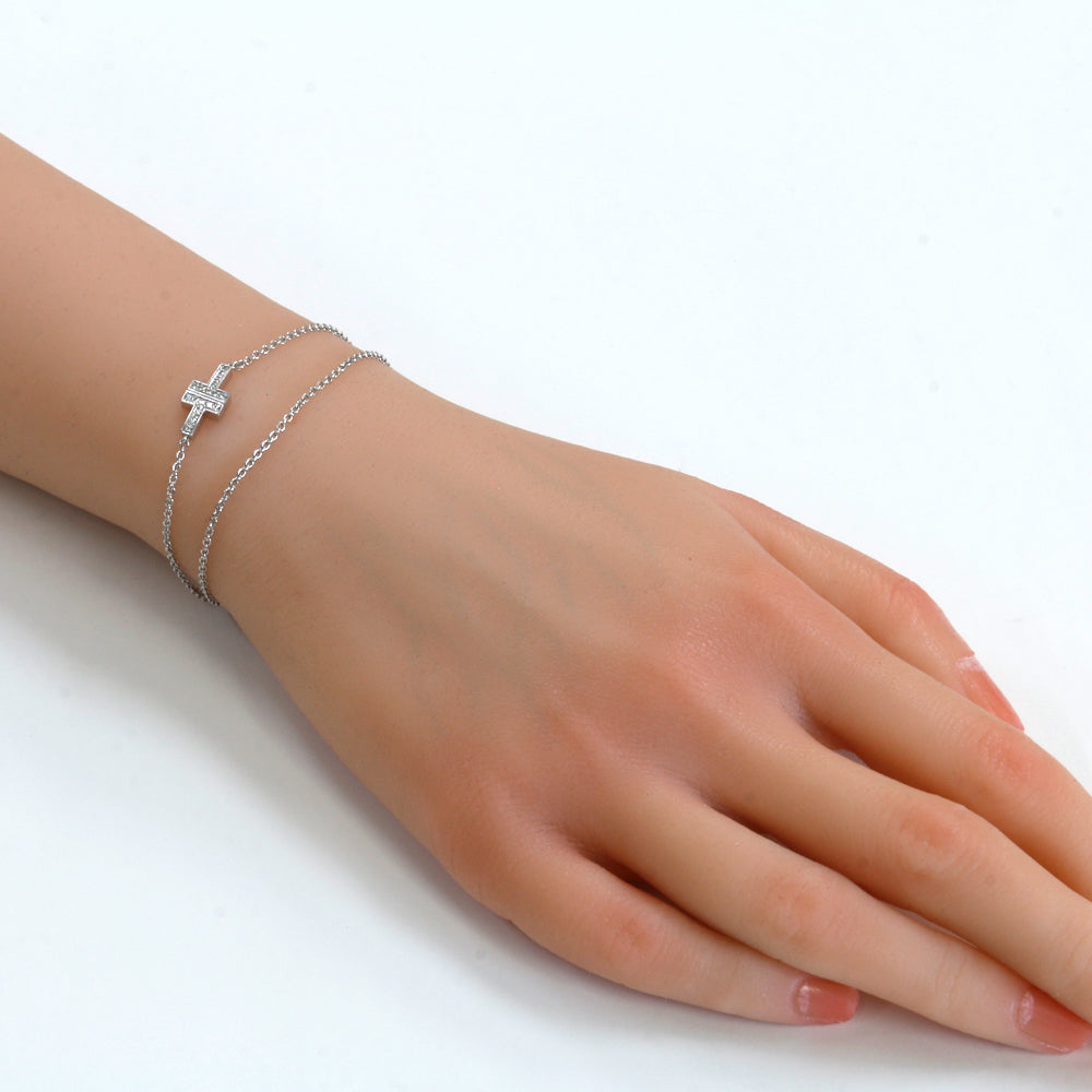 TIFFANY&Co.【鑑定済超希少】925 K18 ダブルチェーンブレスレット ティファニー TIFFANY&Co. T TWO ダブルチェーン ブレスレット 18金
