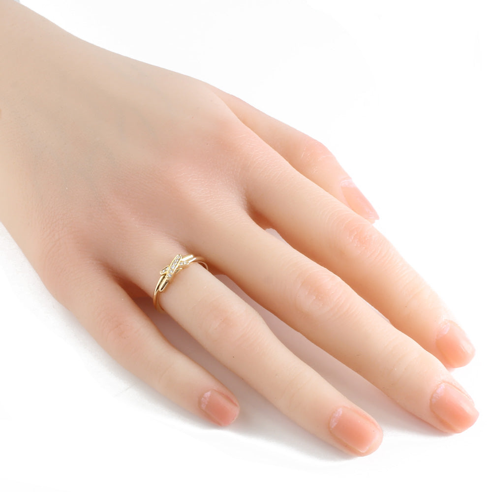 Chaumet Lien Ring, size 11, 18K, K18 pink gold, diamond, women's