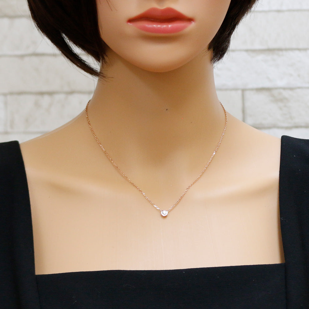Cartier Amour Heart Necklace 18K K18 Pink Gold Diamond Women's