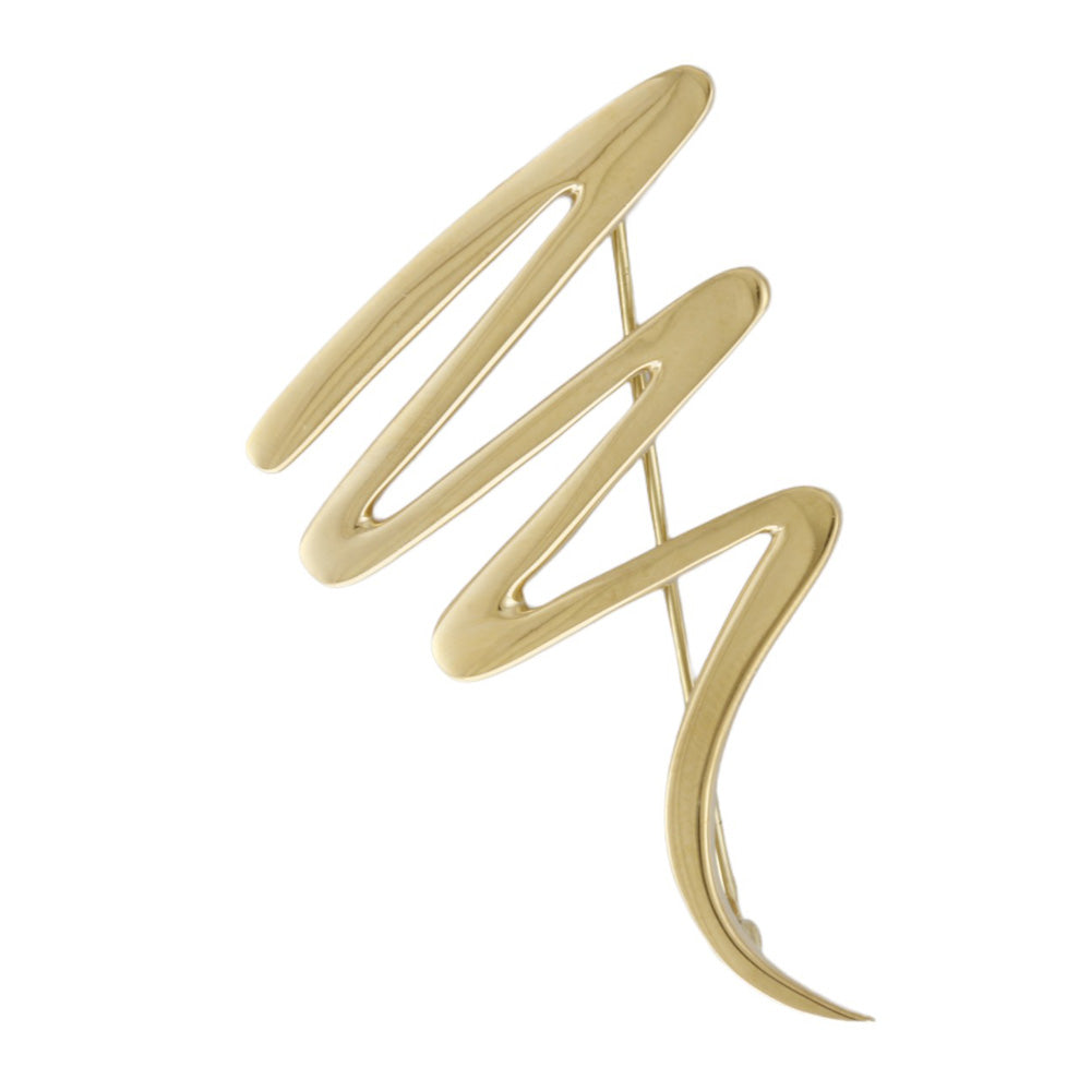 TIFFANY&Co. ティファニー スクリブル ブローチ jx1e TIFFANY&Co. Tiffany Scribble Brooch, 18K Yellow Gold, Women's