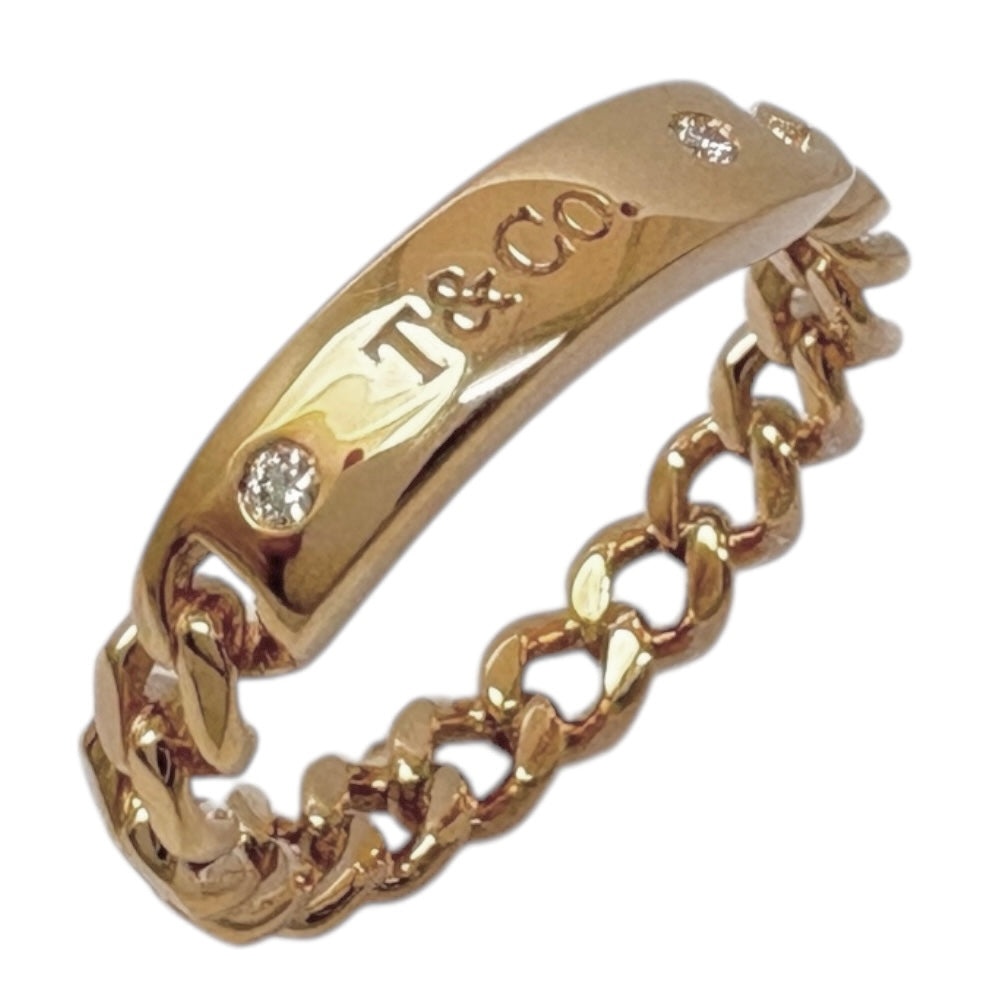 TIFFANY & CO. Tiffany Hardware Micro Link Ring Ring 9 18 Gold K18