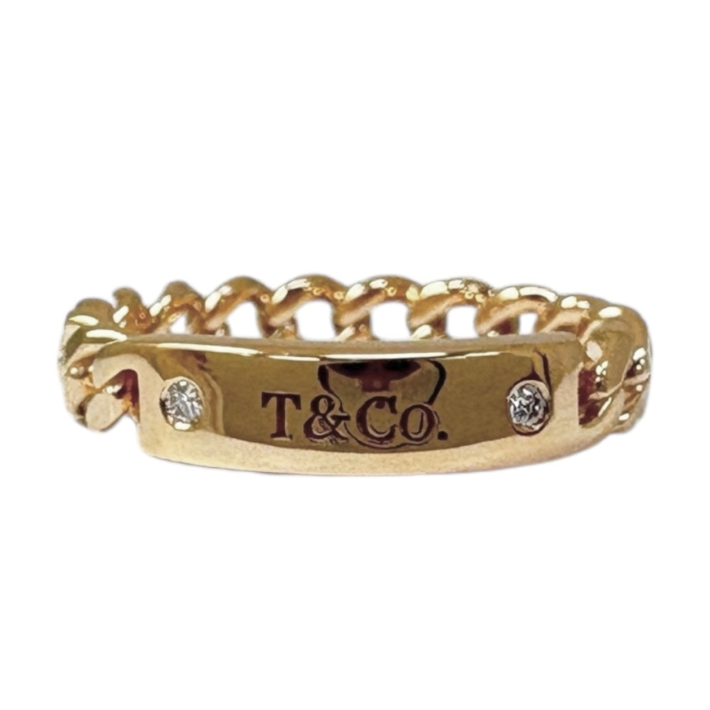 TIFFANY & CO. Tiffany Hardware Micro Link Ring Ring 9 18 Gold K18