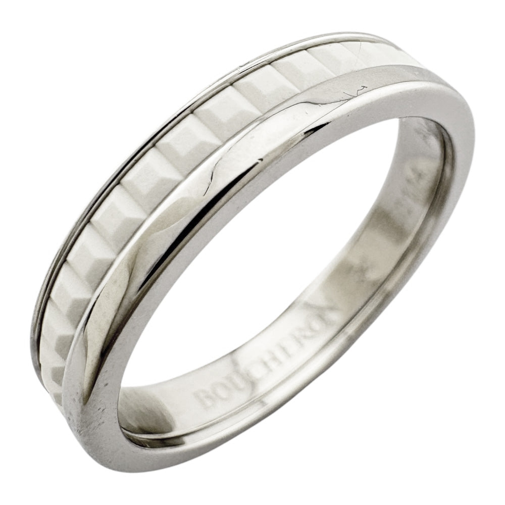 美品　ブシュロン　キャトル　ダブルホワイト　リング　ハーフ　K18WG Boucheron ブシュロン キャトル ダブルホワイト リング ハーフ リング