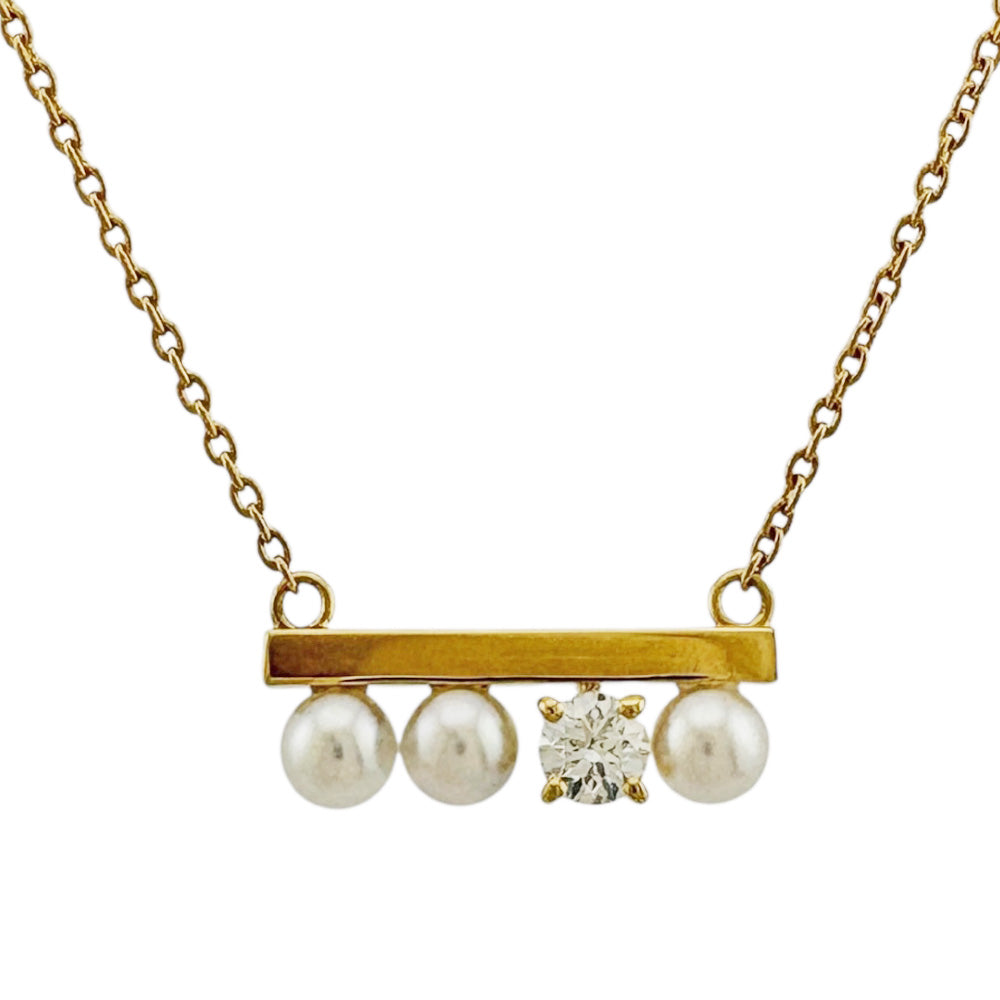 TASAKI Petit Balance Diamond Solo Necklace 18K K18 Yellow Gold 