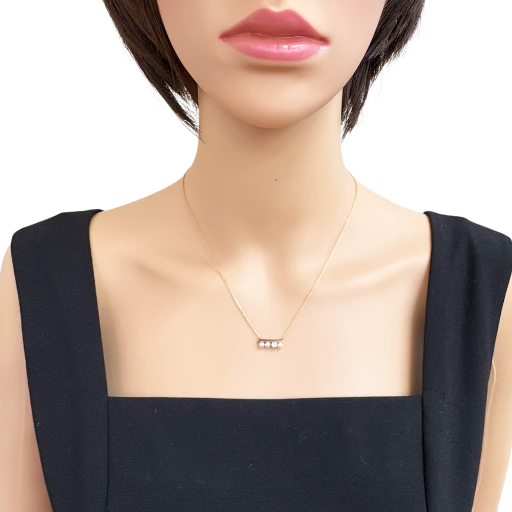 TASAKI Petit Balance Diamond Solo Necklace 18K K18 Yellow Gold