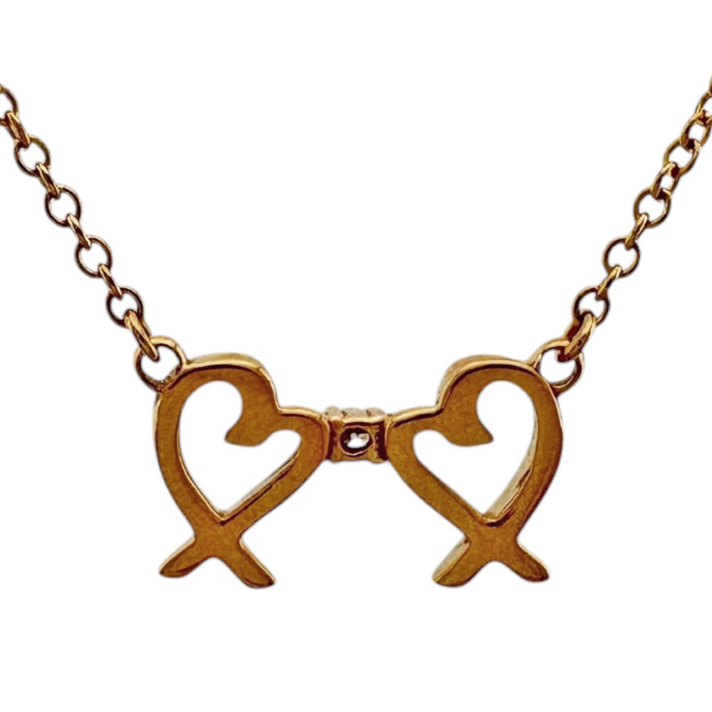 TIFFANY&Co. ティファニー ダブルラビングハート ネックレス 18金 K18