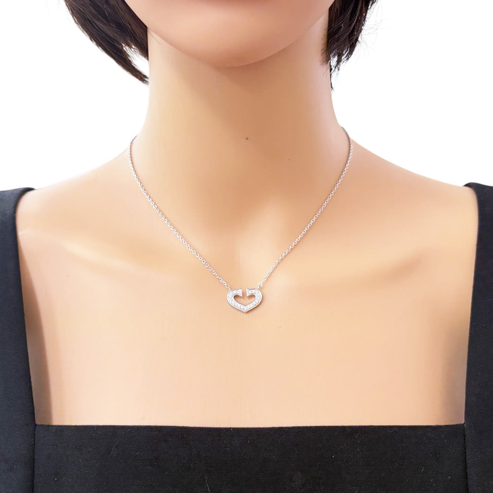 CARTIER カルティエ Cハート ネックレス 18金 K18ホワイトゴールド