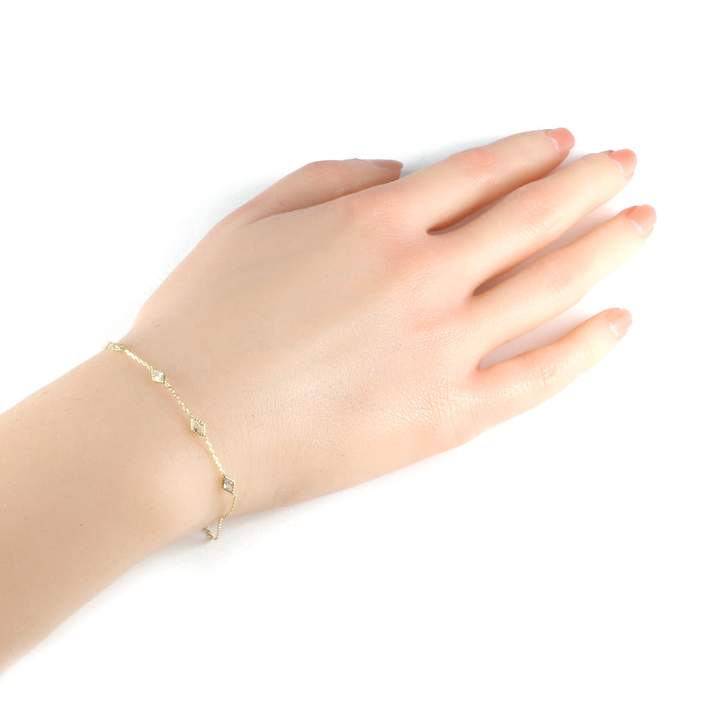 Used] agete K10 Bracelet White Topaz 10K Gold Women's [SH] [BJ