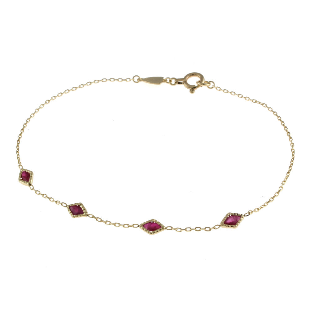 アガット AGETE K10 ブレスレット ルビー 10金 K10 Used] agete K10 Bracelet Ruby 10K K10 Gold Gold Ladies [SH] [BJ