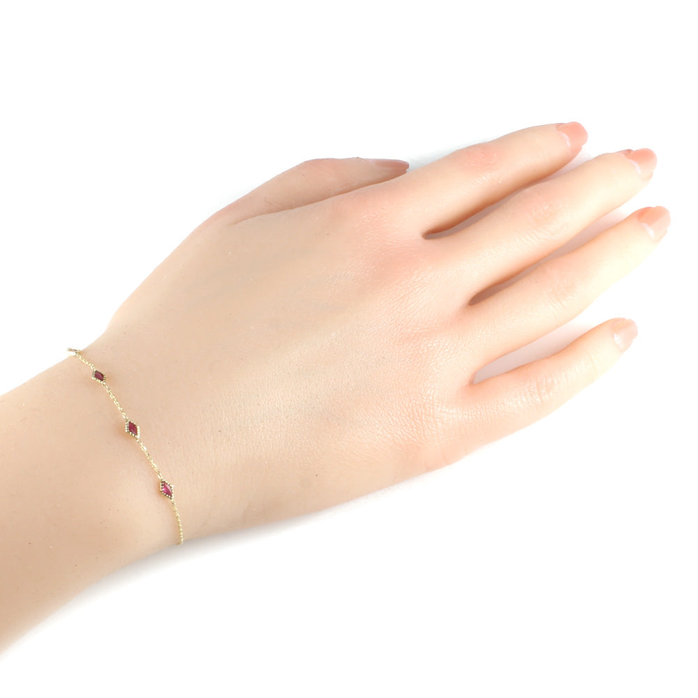 Used] agete K10 Bracelet Ruby 10K K10 Gold Gold Ladies [SH] [BJ