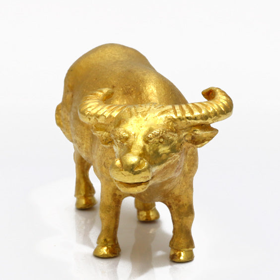 中古】 金工芸品 水牛 牛 丑 置物 インテリア 開運 約68.3g【AN