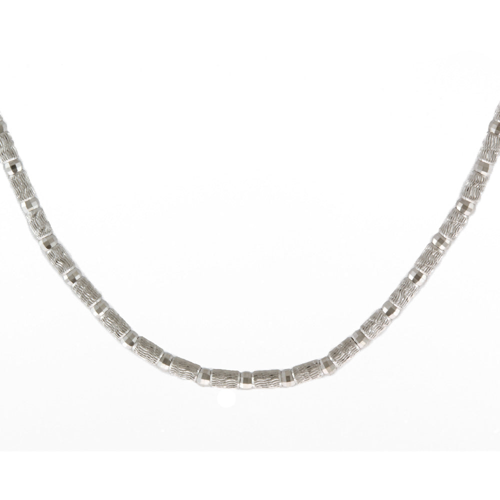 Used] K18WG Necklace 18K K18 White Gold Silver Ladies [SH